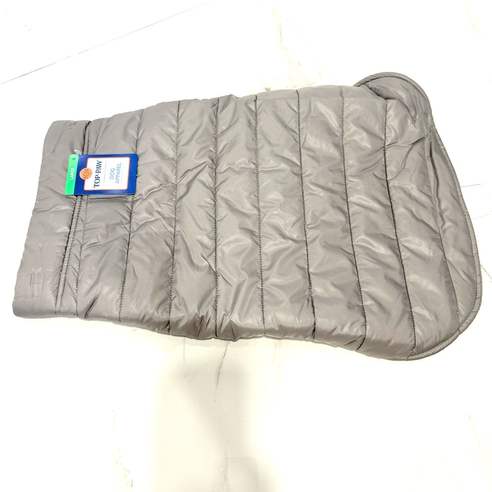 Top Paw Gray Dog Puffer Jacket LARGE